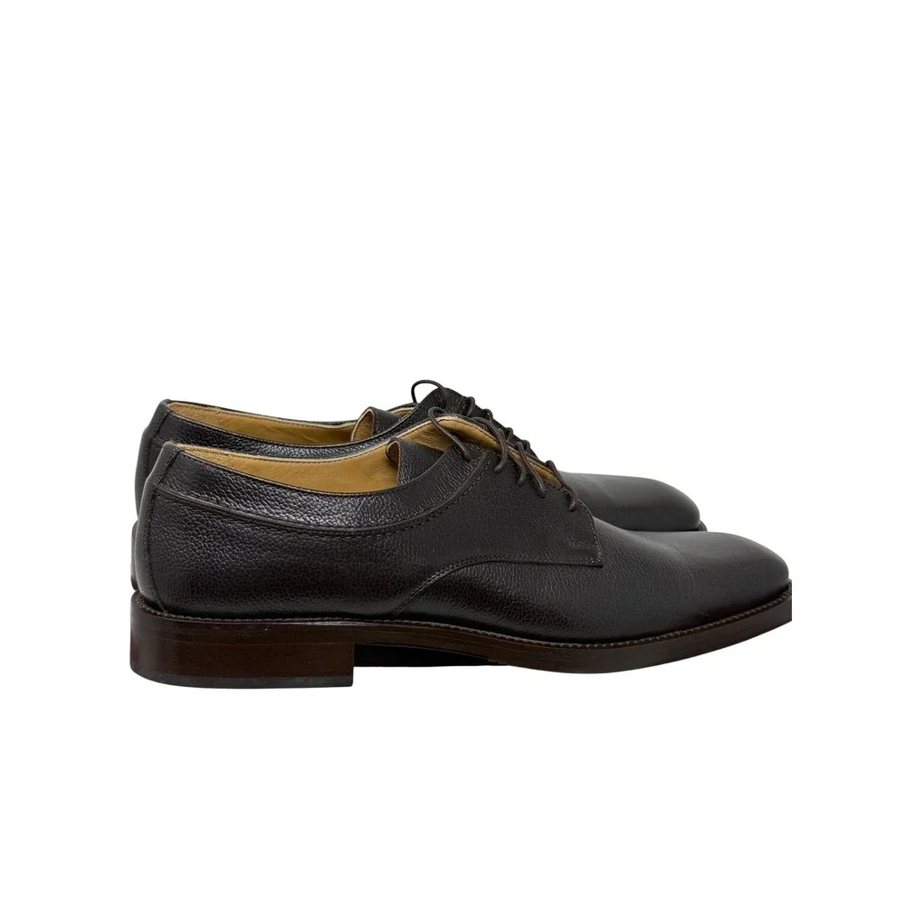ET Wright Dark Chocolate Brown Pebble Leather Derby Shoes‎ 12 AA